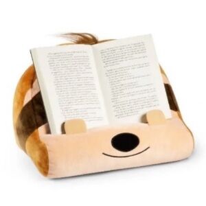 Thinking Gifts Cuddly Reader Sloth,a soft, plush book and tablet holder,like new